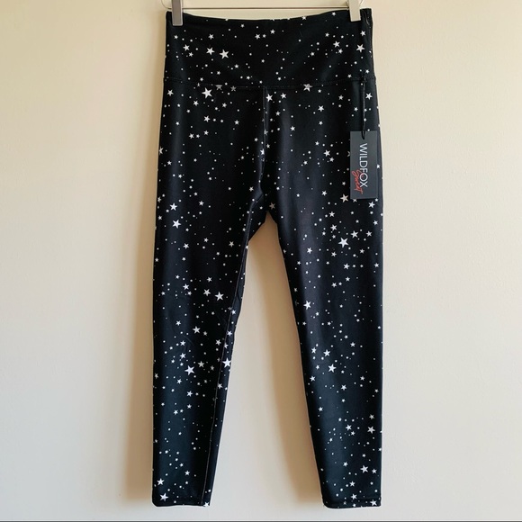 Wildfox Black & White Star Contender Compression Ankle Leggings - Picture 4 of 10